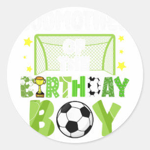 Soccer Godmother Birthday Boy Party Soccer Family Classic Round Sticker