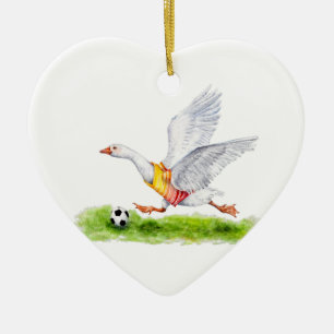 Soccer Goose Ceramic Tree Decoration
