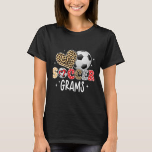 Soccer Grams Cute Leopard Heart Soccer Player Love T-Shirt