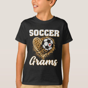 Soccer Grams Leopard Heart Love Soccer Player T-Shirt