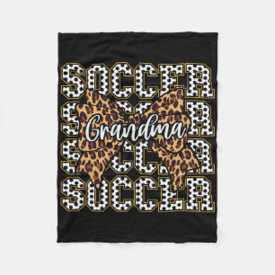 Soccer Grandma Coquette Bow Sport Cheerleader Chee Fleece Blanket