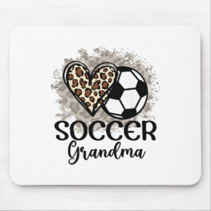 Soccer Grandma Funny Leopard Heart Proud Soccer Gr Mouse Mat