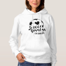 Soccer Grandma Heart Ball Personalised Name Number Hoodie