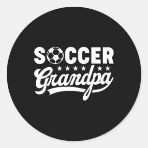 Soccer Grandpa Funny Sports Papa Vintage Humor Classic Round Sticker