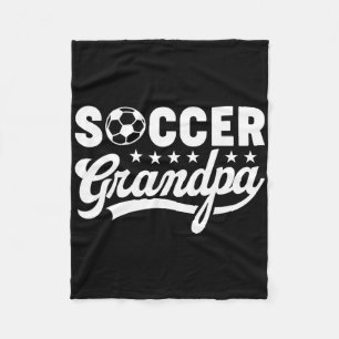 Soccer Grandpa Funny Sports Papa Vintage Humor Fleece Blanket