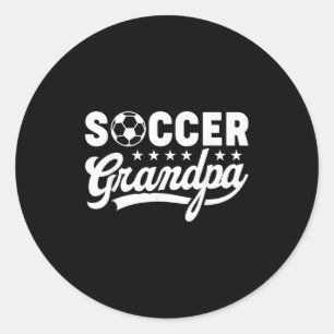 Soccer Grandpa Funny Sports Papa Vintage Humour Classic Round Sticker