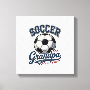 Soccer Grandpa Vintage Engraving Shirt Design_1 Canvas Print