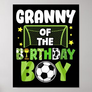 Soccer Granny Birthday Boy Party Soccer Family Mat Poster