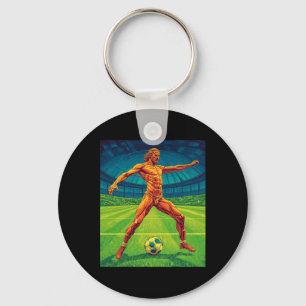 Soccer Granny Leopard Heart Granny Soccer Player Key Ring