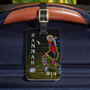 Soccer Graphic, Hannah, Bag Tag
