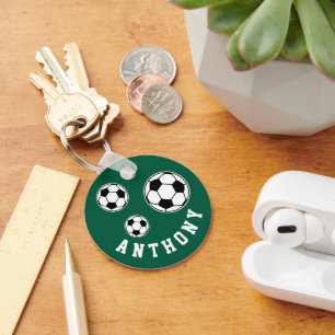 Soccer Green Kids Back to School Key Ring