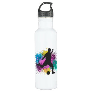 Soccer Grungy Colour Splashes 710 Ml Water Bottle