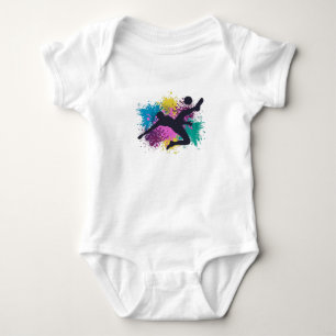 Soccer Grungy Colour Splashes Baby Bodysuit
