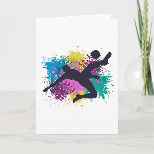 Soccer Grungy Colour Splashes Card (Front)