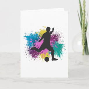Soccer Grungy Colour Splashes Card