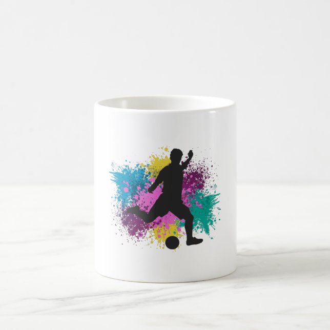 Soccer Grungy Colour Splashes Coffee Mug (Center)
