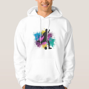 Soccer Grungy Colour Splashes Hoodie