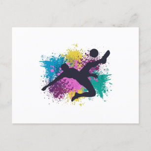 Soccer Grungy Colour Splashes Postcard