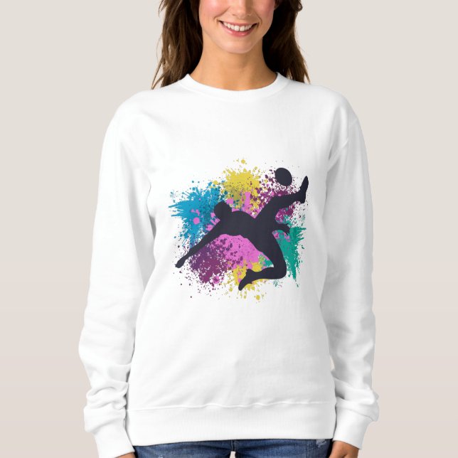Soccer Grungy Colour Splashes Sweatshirt (Front)