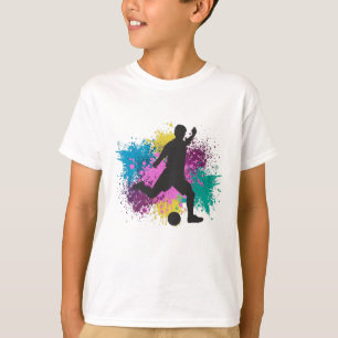 Soccer Grungy Colour Splashes T-Shirt