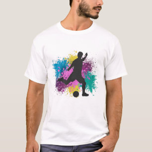Soccer Grungy Colour Splashes T-Shirt