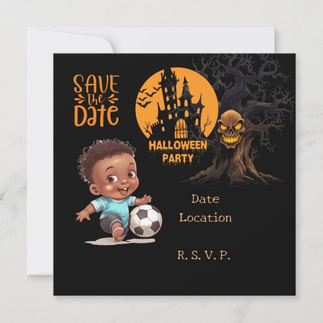 Soccer halloween for player invitation (Front)