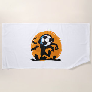 Soccer Halloween Night Beach Towel