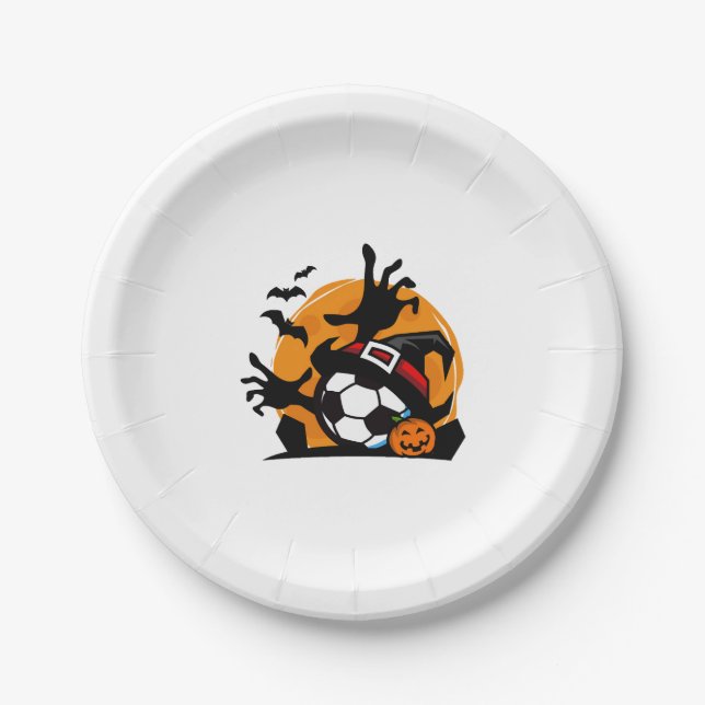 Soccer Halloween Night  Paper Plate (Front)