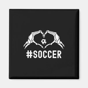 Soccer Halloween Skeleton Heart Sports Pride Magnet