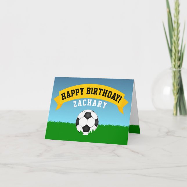 Soccer Happy Birthday Card (Front)