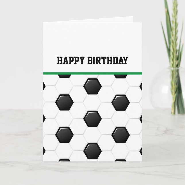 Soccer Happy Birthday Folded Greeting Card (Front)