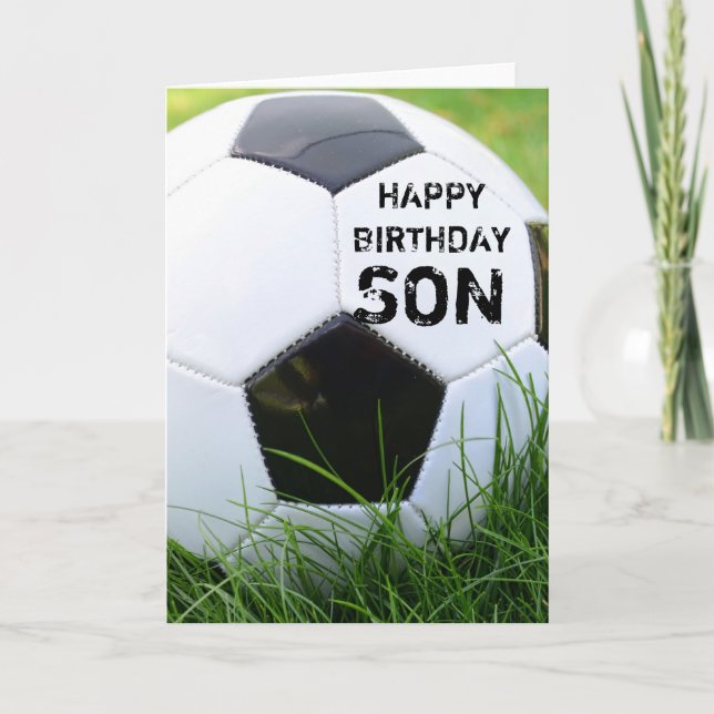 Soccer Happy Birthday Son Card (Front)