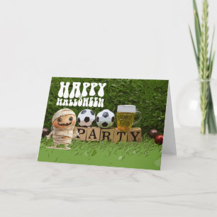 Soccer Happy Halloween with balls  Card