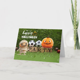 Soccer Happy Halloween with balls Card