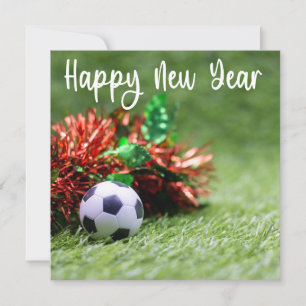 Soccer Happy Holidays with ball for New year  Holiday Card