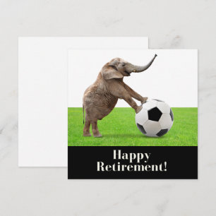 Soccer happy retirement with elephant card