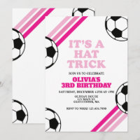 Soccer Hat Trick Pink Stripe 3rd Birthday