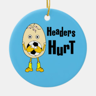 Soccer Headers Hurt Ceramic Tree Decoration