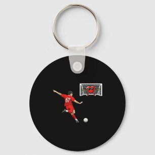 Soccer Heart Goalie 67 Funny Valentine Humor Footb Key Ring