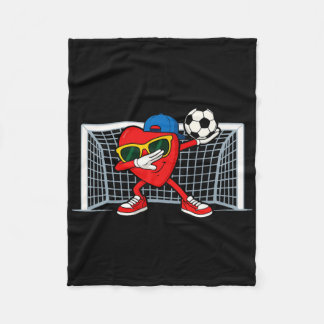 Soccer Heart Goalkeeper Footbyll Lover Boys Valent Fleece Blanket