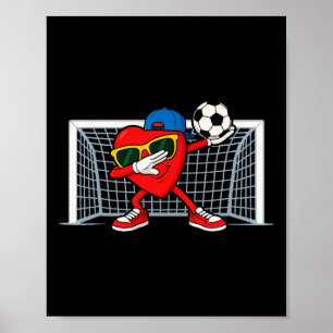 Soccer Heart Goalkeeper Footll Lover Boys Valentin Poster