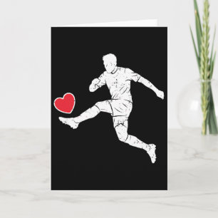 Soccer Heart Graphic Footll Player Striker Pionate Card