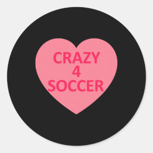 Soccer - Heart Love Valentines Day Personalised Ca Classic Round Sticker