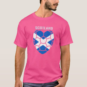 Soccer Heart Scotland Flag Scottish Football T-Shirt