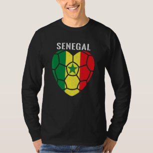 Soccer Heart Senegal Flag Football T-Shirt