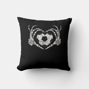 Soccer Heart Skeleton Hand Halloween Costume  Cushion