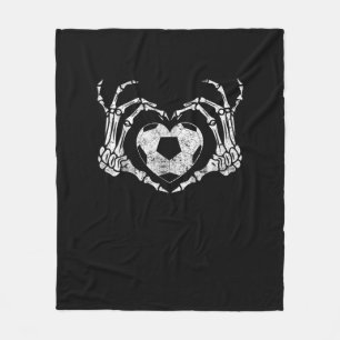 Soccer Heart Skeleton Hand Halloween Costume Fleece Blanket