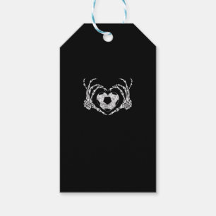 Soccer Heart Skeleton Hand Halloween Costume Gift Tags