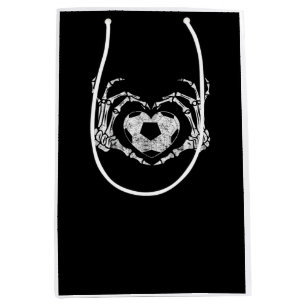 Soccer Heart Skeleton Hand Halloween Costume Medium Gift Bag