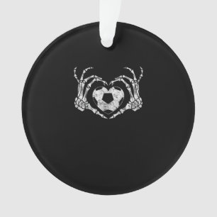 Soccer Heart Skeleton Hand Halloween Costume  Ornament